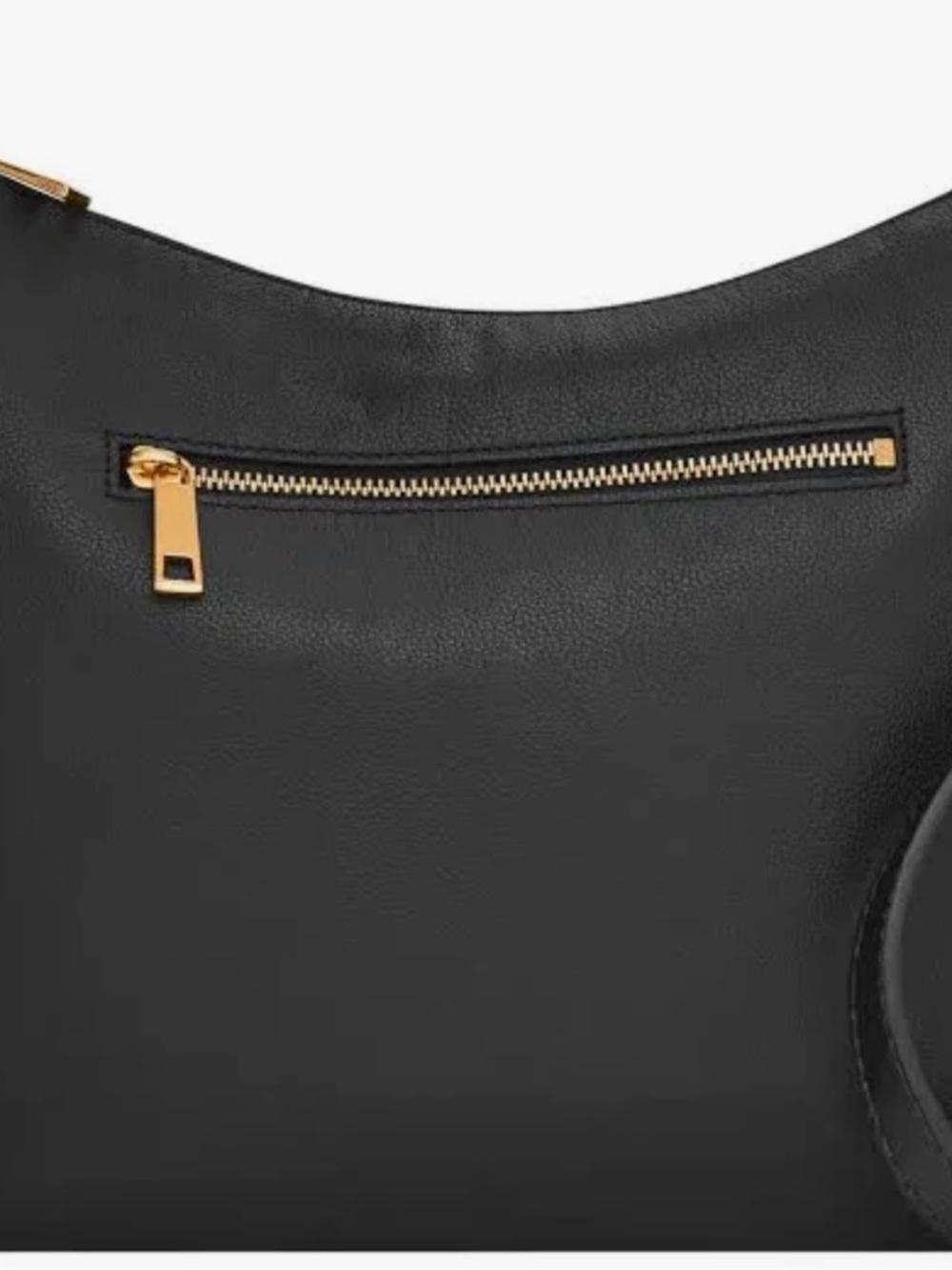 NWT Fossil Cecilia Black Leather Crossbody Bag with Gold Zip